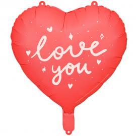 Love You Folieballon Hjerte
