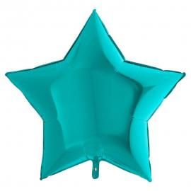 Stor Folieballon Stjerne Tiffany Blå