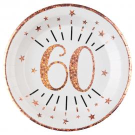Paptallerkener 60 År Birthday Party Rosaguld