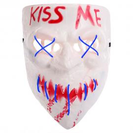 Kiss Me Maske LED Blå