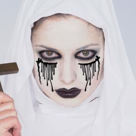 Uhyggelig Nonne Makeup Sæt