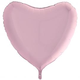 Folieballon Hjerte Pastel Pink XL