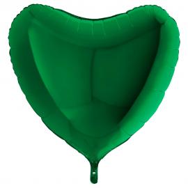 Folieballon Hjerte Mørkegrøn XL