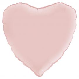 Hjerteballon Satin Pastel Pink