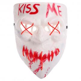 Kiss Me Maske LED Rød
