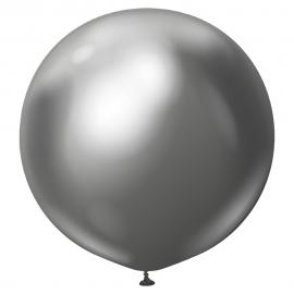 Grå Store Chrome Latexballoner Space Grey