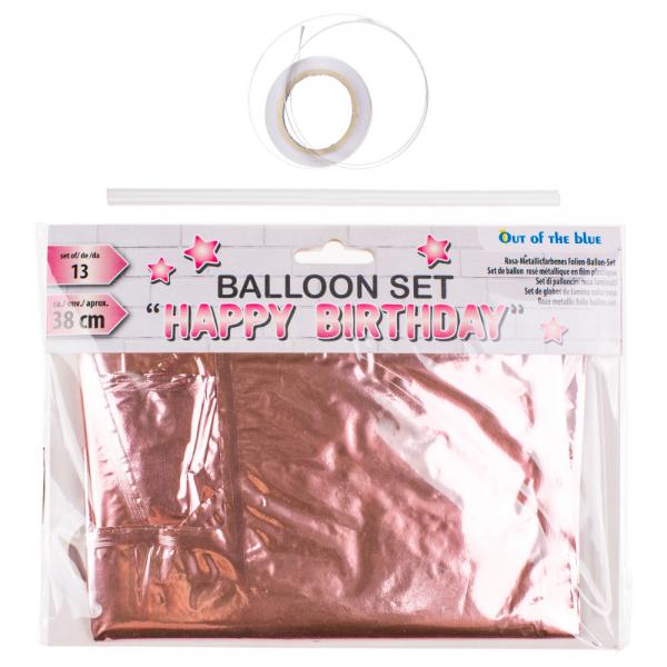 Happy Birthday Balloner Metallic Pink