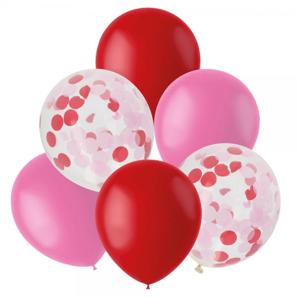 Ballonmix Konfetti Rd & Pink