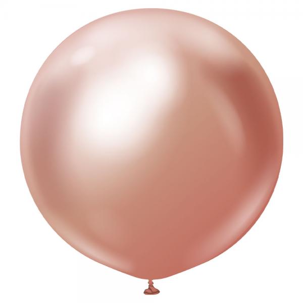 Rosaguldige Kmpestor Chrome Latexballoner 2-pak