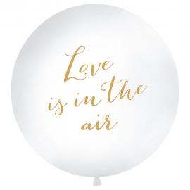 Love Is In The Air Kæmpestor Ballon Hvid og Guld