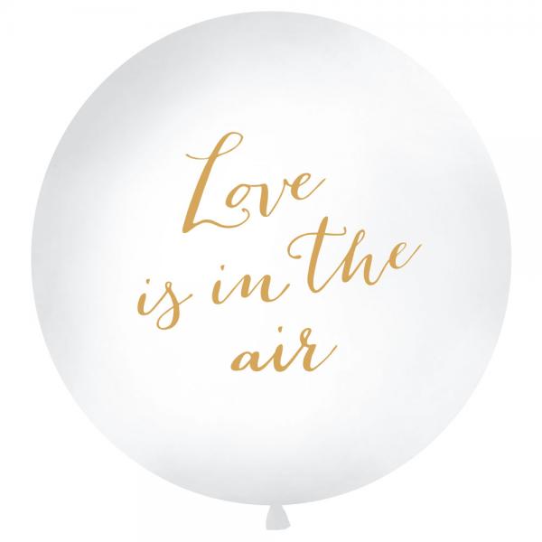 Love Is In The Air Kmpestor Ballon Hvid og Guld