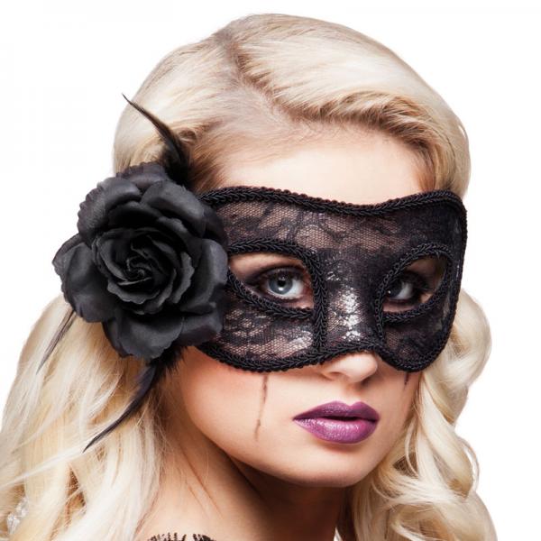 Sort Blonde Maske med Blomst