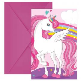 Unicorn Rainbow Invitationskort