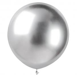 Store Runde Sølv Chrome Balloner 25-pak