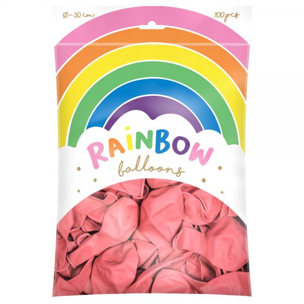 Rainbow Latexballoner Pink 100-pak