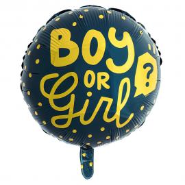 Boy or Girl Mørk Folieballon