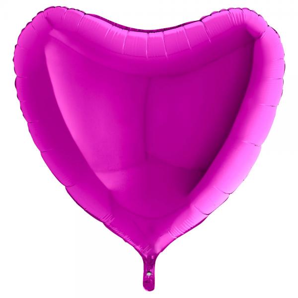 Folieballon Hjerte Lilla XL