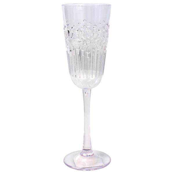 Champagneglas med Blomstermnster Gennemsigtig