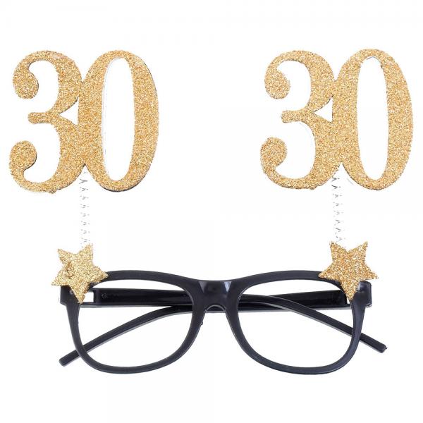 30 r Briller Glitter Guld