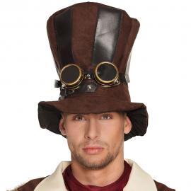 Brun Steampunk Hat med Goggles