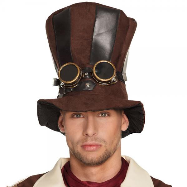 Brun Steampunk Hat med Goggles