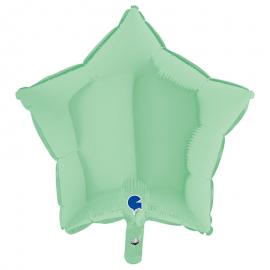Folieballon Stjerne Pastel Grøn Mat