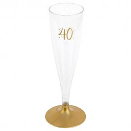 40-års Champagneglas Genanvendeligt Guld