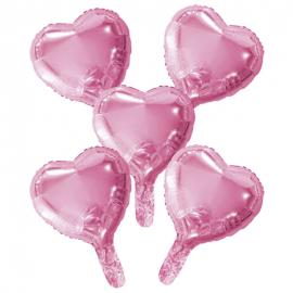 Pink Hjerteballoner Folie 5-pak