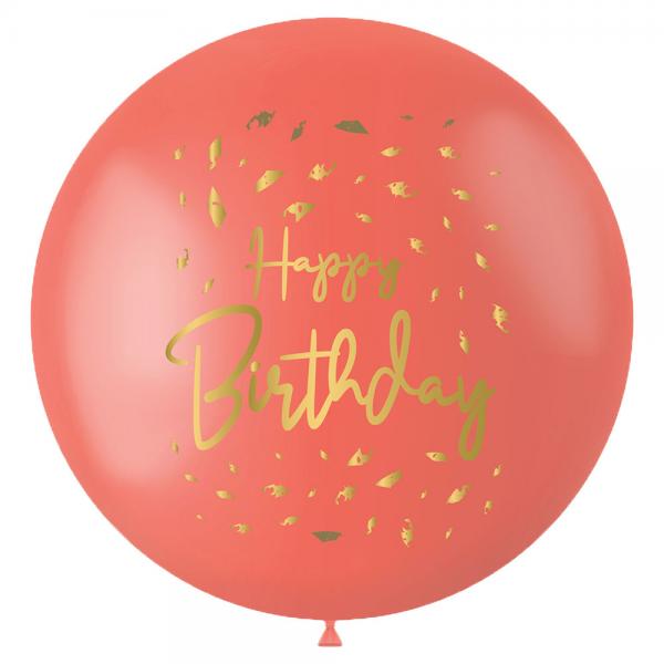 Stor Happy Birthday Ballon Golden Dusk