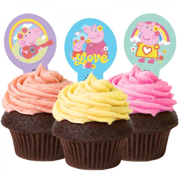 Spiselige Cupcake Dekorationer Gurli Gris 20-pak