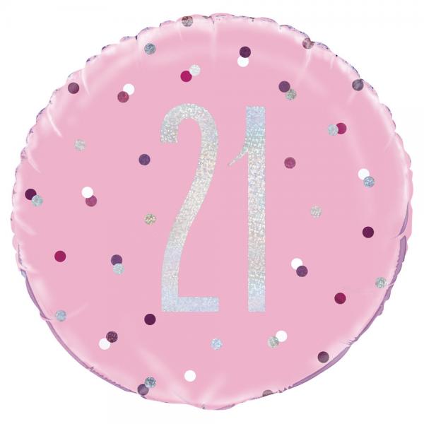 21 rs Folieballon Pink & Slv