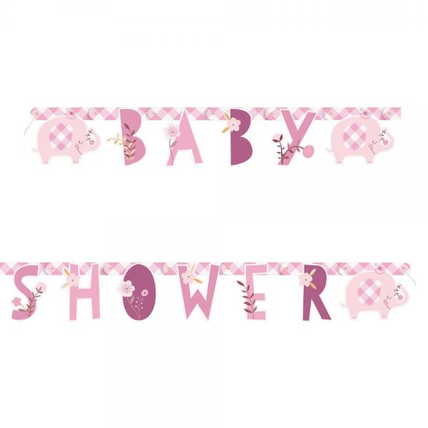 Babyshower Guirlande Elefant Pink