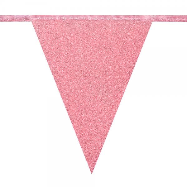 Flagguirlande Glitter Pink