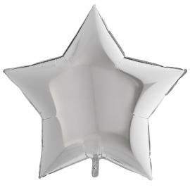 Folieballon Stjerne Sølv XL