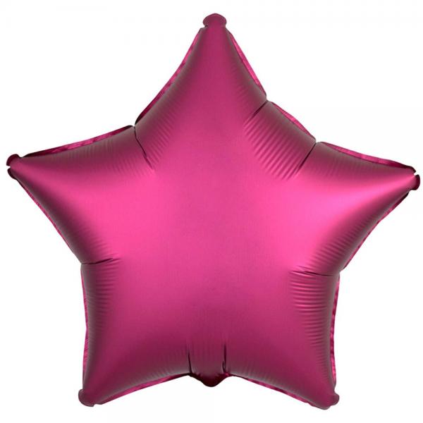 Folieballon Stjerne Pomegranate Lyserd Satinluxe