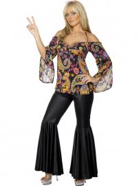 Kvindelig Hippie Uniform Kostume