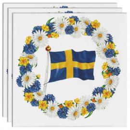 Sverige Servietter Blomsterkrans