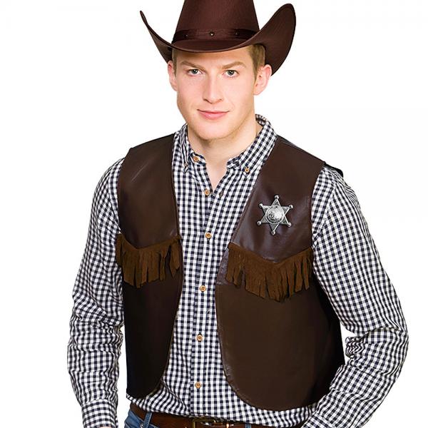Cowboy Vest Mrkebrun