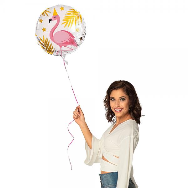 Folieballon Flamingo med Festhat