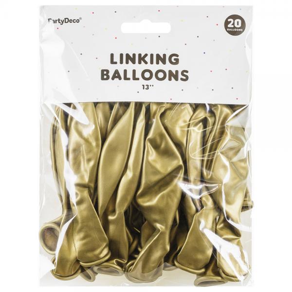 Linking Latexballoner Guld 20-pak