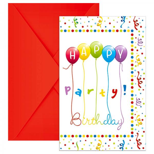 Happy Birthday Streamers Invitationskort