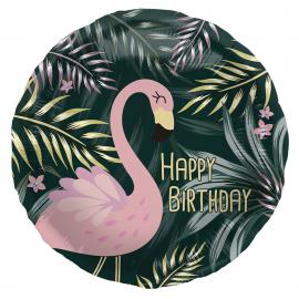 Folieballon Happy Birthday Flamingo