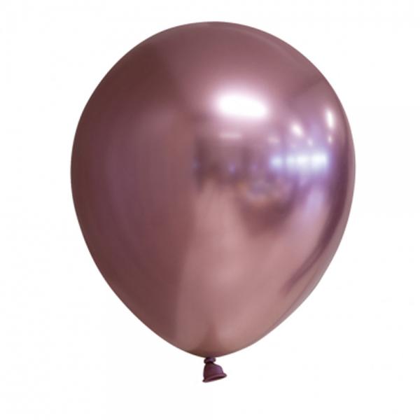 Chrome Miniballoner Rosaguld 100-pak