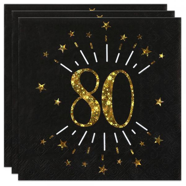 Servietter 80 r Birthday Party Guld