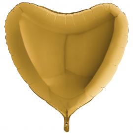 Folieballon Hjerte Guld XL