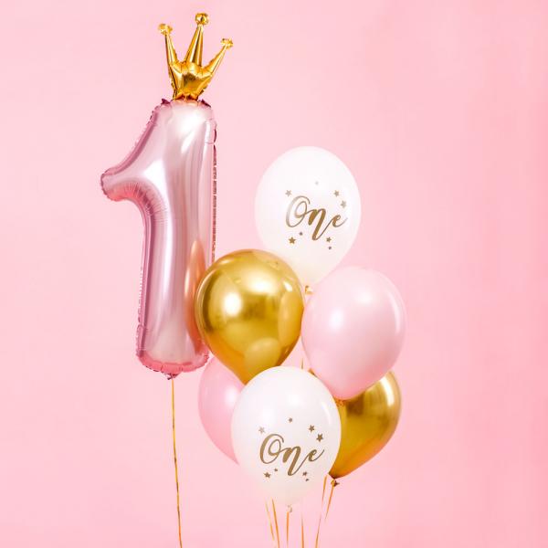 One Latexballoner Pink og Guld