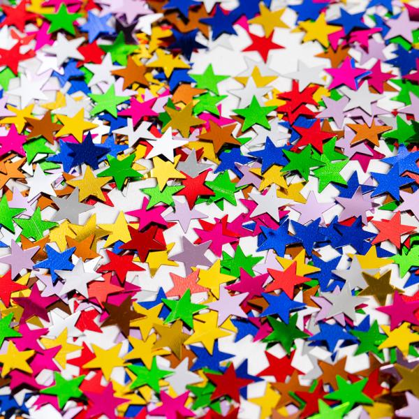 Stjernekonfetti Forskellige Farver