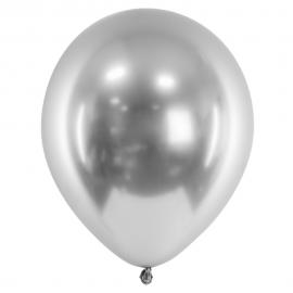 Skinnende Latexballoner Sølv