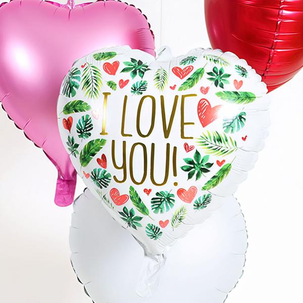 Folieballon Hjerte Love You Planter