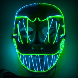 Crazy LED Maske Blå & Grøn